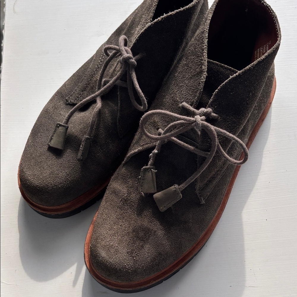 MIA Olive Green Suede Lace-Up Ankle Boots